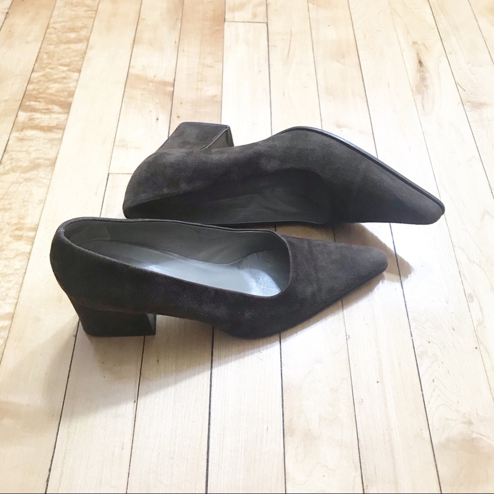 Prada Brown Suede Block Heel Pump Sz 40/10